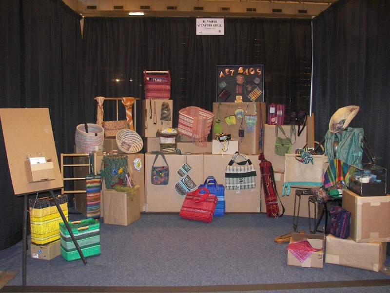 Olympia Weavers Guild 2013 ANWG booth "The Baggage We Carry."