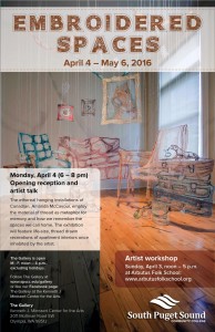 mbroidered Spaces Apr 4–May 6, 2016 The ethereal hanging installations of Amanda McCavour employ the material of thread as metaphor for memory and how we remember the spaces we call home.